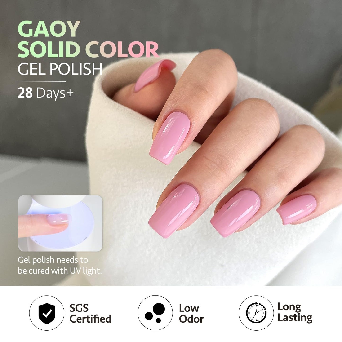 GAOY Pastel Gel Nail Polish Set of 6 Colors Pink Green Blue Gel Polish Kit for Salon Manicure and Nail Art DIY at Home, Gift for Women
