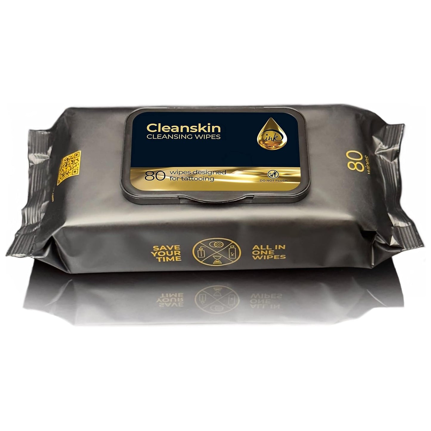 CleanSkin Cleansing Safe Green Soap Wipes for Tattooing All in One solution To Heal and Clean Tattoos, PMU & Piercings, Alcohol and Fragrance Free, Unscented, 80 Count (Pack of 6)