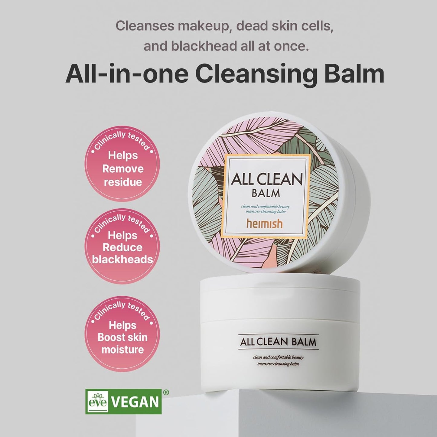 HEIMISH All Clean Balm Set (Original & Mandarin) - Cleansing Balm, Waterproof Makeup Remover, Face Cleanser, Oil Based Cleanser, Korean Skincare with Natural Aroma Oil, Vegan, For All Skin Types
