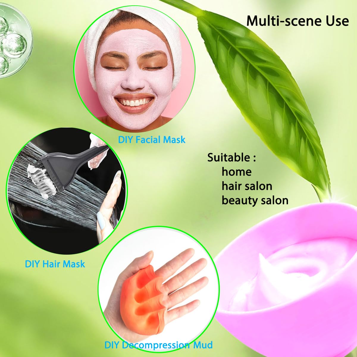 6 Pack Silicone Face Mask Mixing Bowls - Microwave & Freezer Safe, Non-Stick Esthetician Bowls for DIY Skincare, Clay Masks, Hair Color, 3.3-inch Esthetician Supplies(Purple)