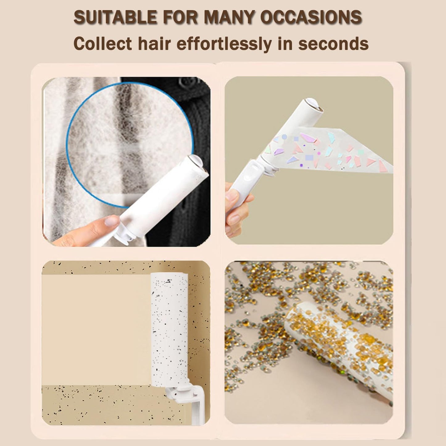 Mini Lint Roller with 150 Sheets, Travel Size Portable Lint Roller Compact Pet Hair Remover with 5 Refills, Sticky Small Lint Remover for Pocket Travel Essentials for Clothes (Rose)