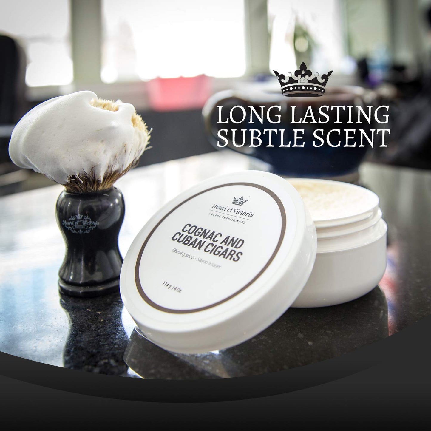 Shaving Soap For Men | Smooth Shave, Lathers Up Nicely, Long-Lasting Scent | Canadian Made by Skilled Artisan 114 g (4 oz) (Cognac and Cuban Cigars)