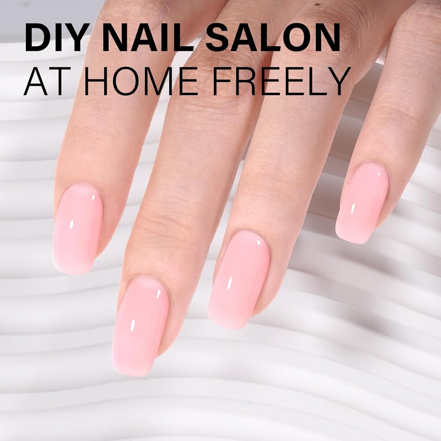 AILLSA Milky Pink Gel Nail Polish French ballet Jelly Gel Polish Neutral Sheer Translucent Nude Gel Polish Long Lasting Rubber Pink Color Soak Off U V Gel for French Manicure Nail Art at Home 0.51 Oz