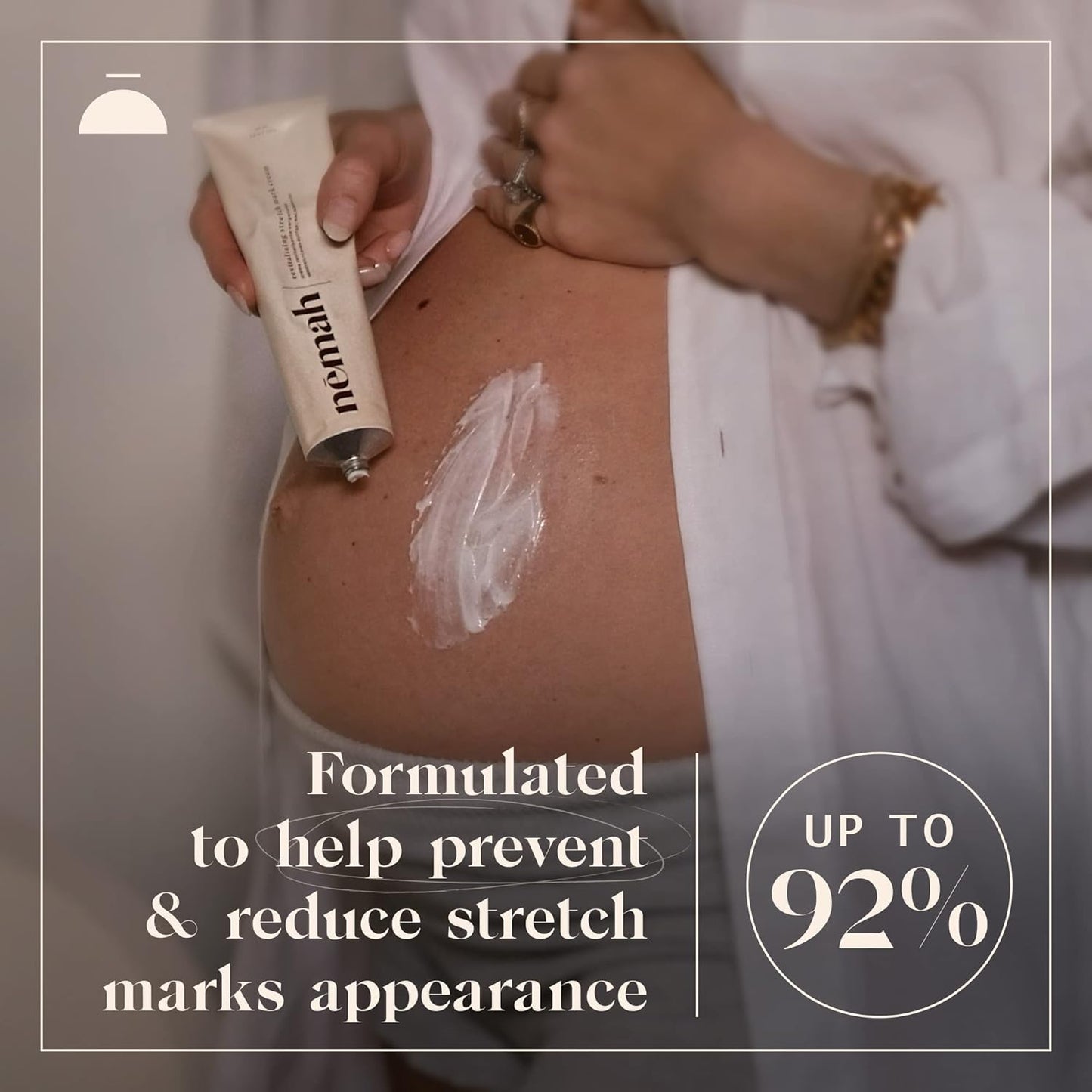 Nemah - Stretch Mark Cream for Pregnancy - Pregnancy Stretch Mark Prevention & Reduction, Postpartum Stretch Mark Cream with Vanistryl, Shea Butter, & Macadamia Oil - Vegan & Cruelty-Free - 3.5 oz.