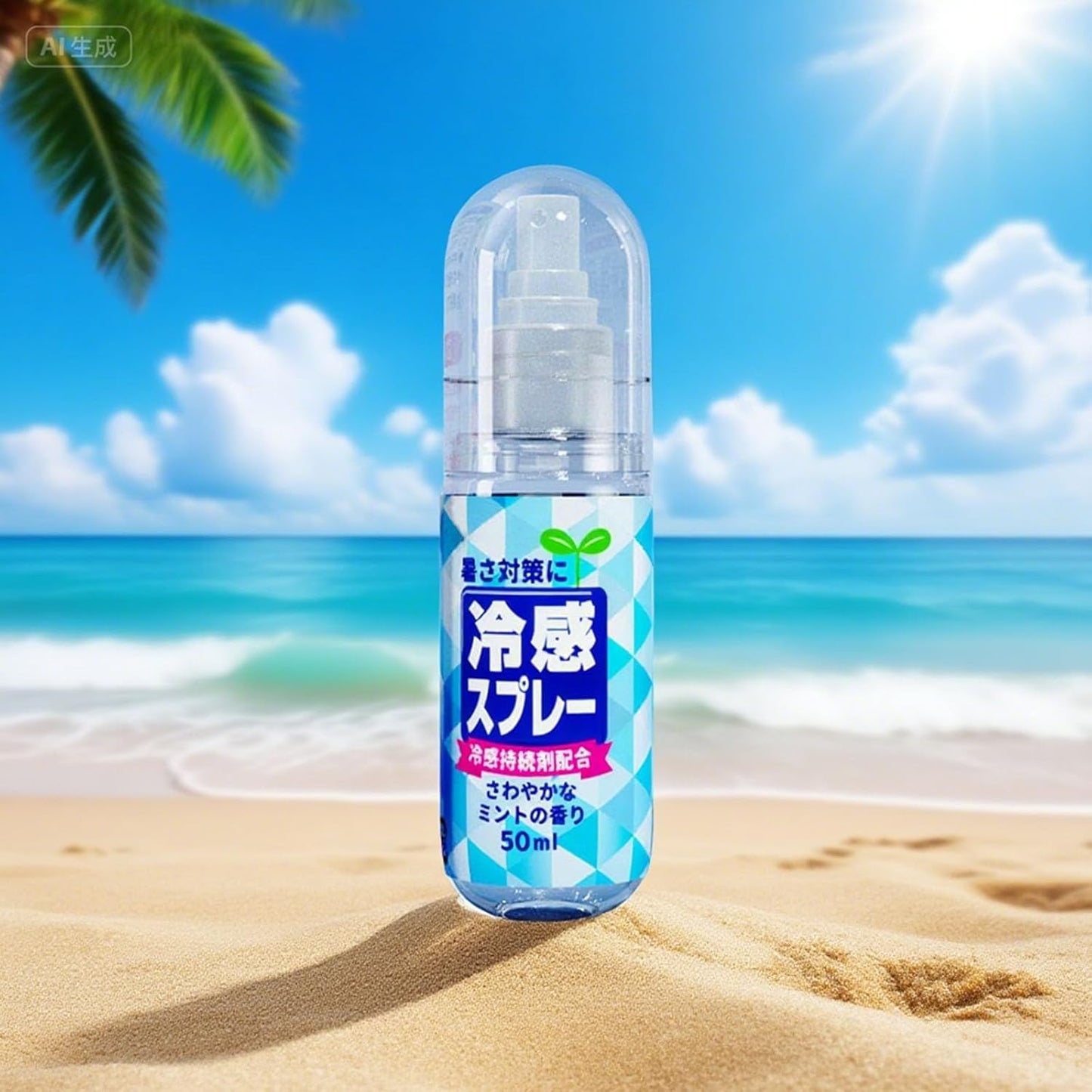 Portable Cooling Body Spray, 50ml, Refreshing Mint Scent, Non-Sticky Formula for Summer Use