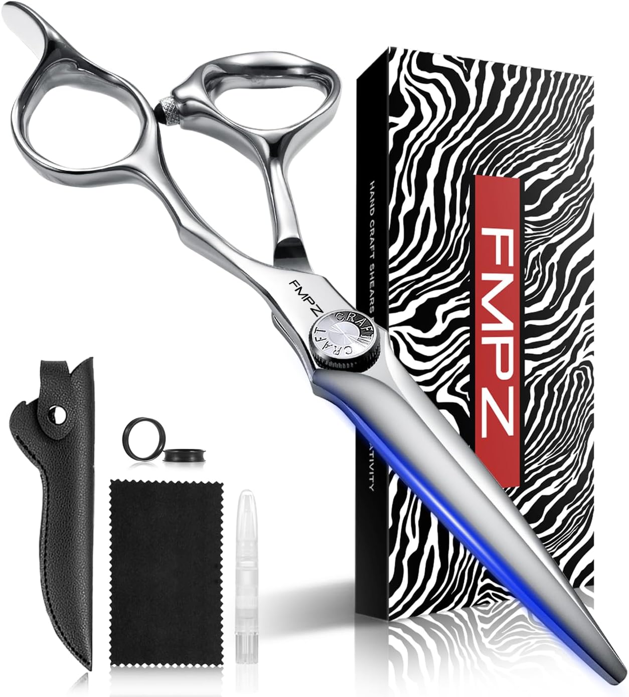 6" Hair Cutting Scissors Professional Barber Scissors, Hair Cutting Shears with 440C Steel - 60HRC Hardness Extremely Sharp with Ergonomic for Salon & Home Use (6'' Professional Hair Shears)