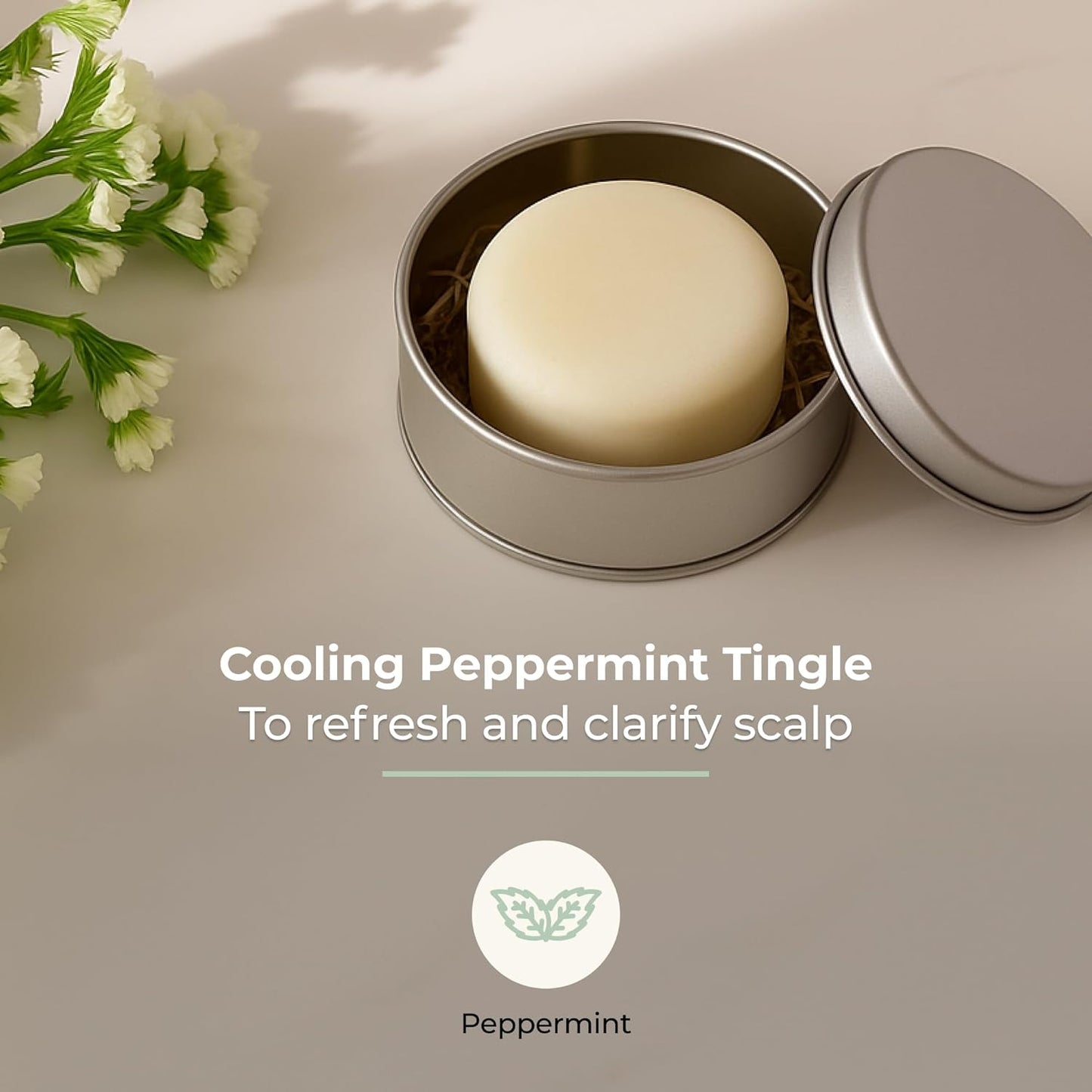 Peppermint Breeze Conditioner Bar, Vegan Solid Hair Conditioner for Oily Hair, Dandruff & Psoriasis, with Refreshing Peppermint, Zero Waste, Travel-Friendly