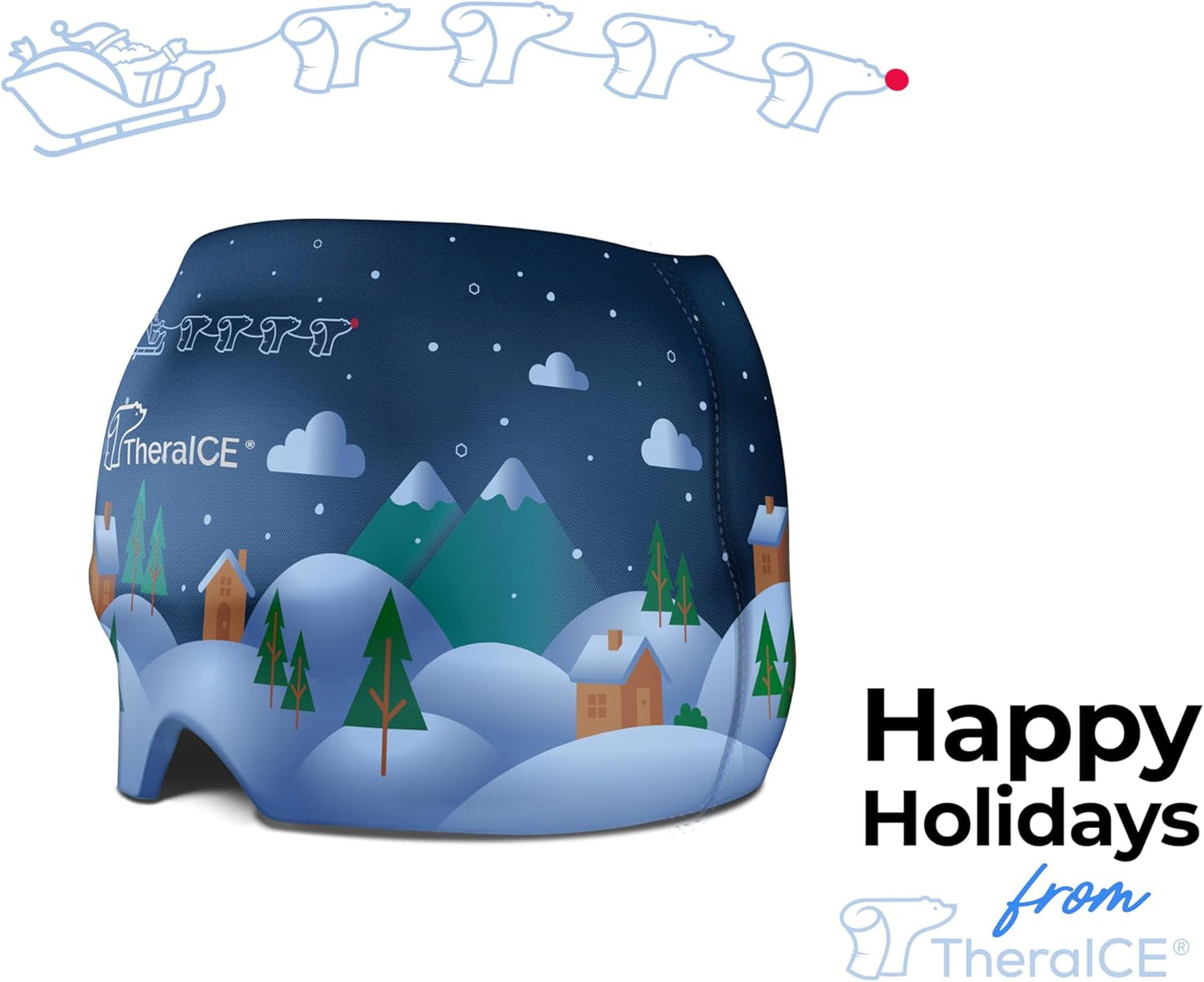 TheraICE Migraine Relief Cap, Cooling Gel Hat, Soothing Headache Ice Pack Mask Products, Face Cold Compress Head Wrap for Tension & Stress