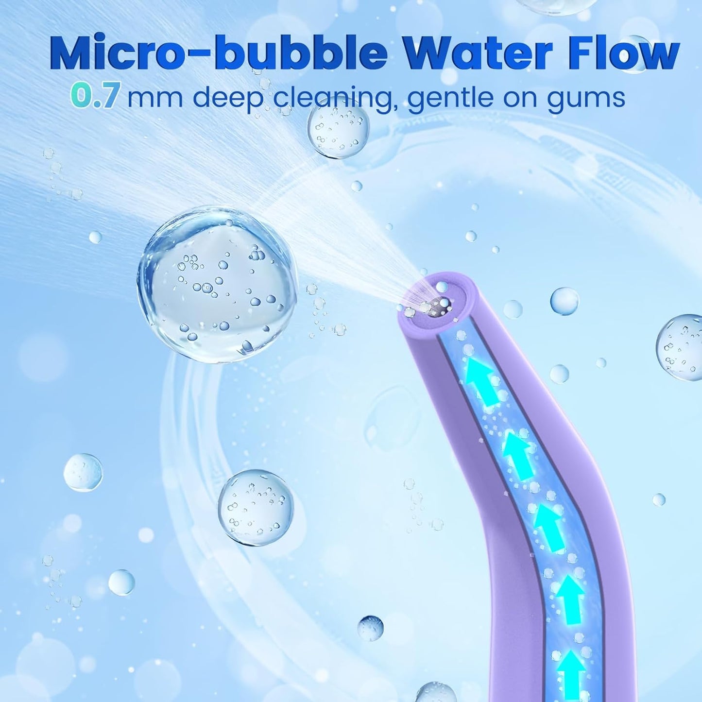 Water Flosser for Teeth, Portable Oral Irrigator Rechargeable Water Dental Flosser Pick with High Pressure 5 Jet Tips, IPX7 Travel Water Flossing for Brace Teeth Cleaner Gum Care