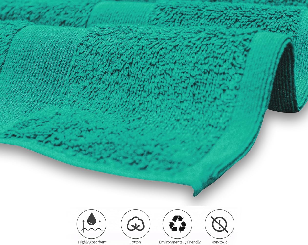 Softolle Luxury 8 Piece Towel Set, 2 Bath Towels 2 Hand Towels 4 Washcloths, Towels for Bathroom, Home, Spa & Gym - Highly Absorbent (Turquoise)