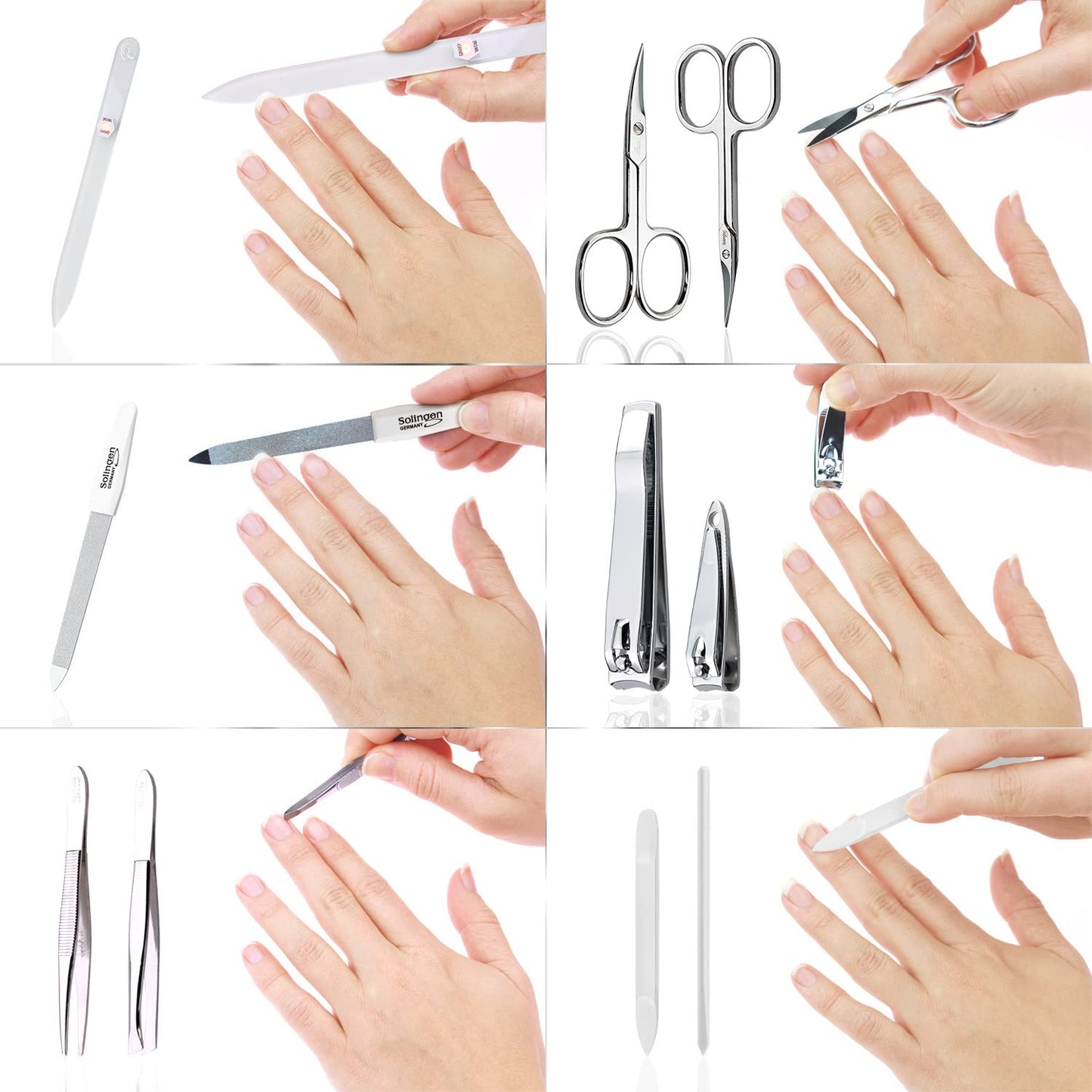 Manicure Set Women and Men – 12-Piece Professional Grooming Kit with Premium Tools, Genuine Leather Case, and Exclusive Glass Nail File for Hand & Foot Care, German Quality