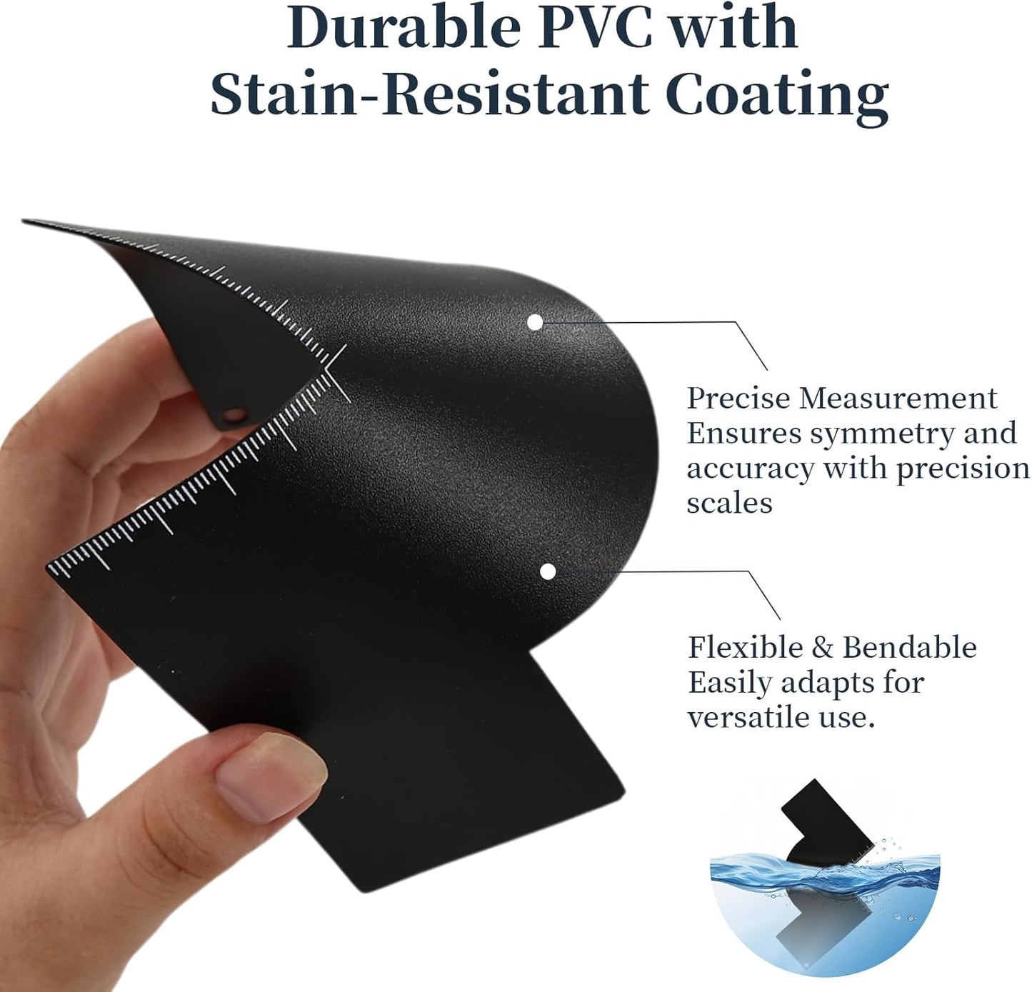 Enhancement Card for Barbers with Measurement Indicators, Reusable Barber Hairline Shaping Tool, Hairline Maker Guide for Barbers, Color Spray Edge Line Up Tool for Men(Black)