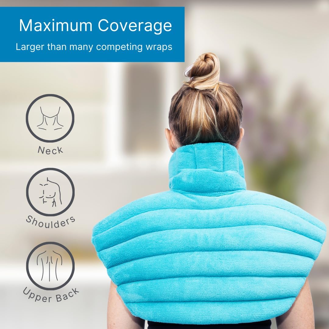 NatraCure Microwave Heating Pad for Neck, Shoulders and Back - Heated Wrap & Microwavable Warmer Moist Heating Pad with SmartBead Technology - Physical Therapy FSA, HSA, Spa Gifts - 1PK