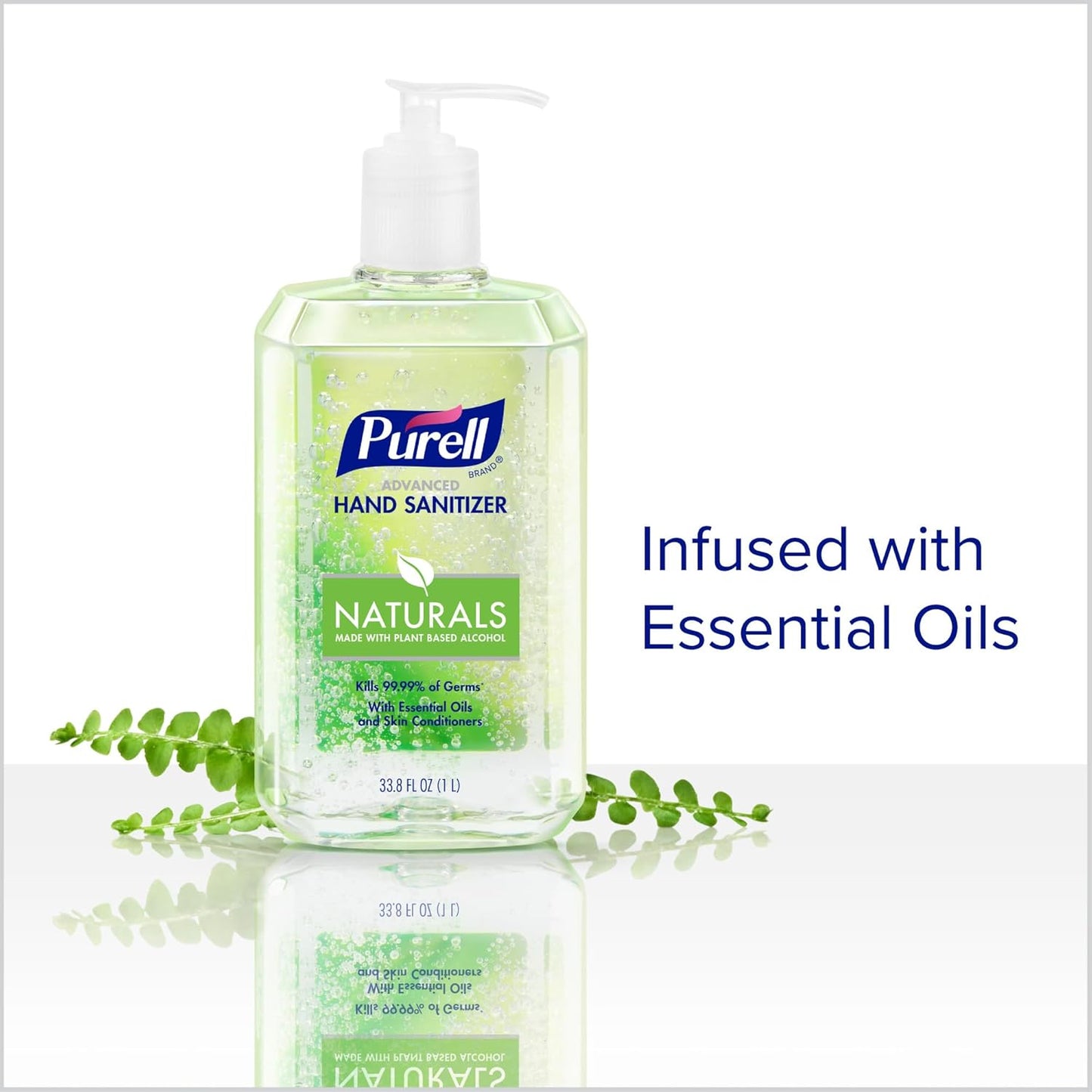 PURELL Advanced Hand Sanitizer Naturals with Plant-Based Alcohol, Citrus Scent, 1 Liter Pump Bottle (Pack of 1) - 3280-04-CMR