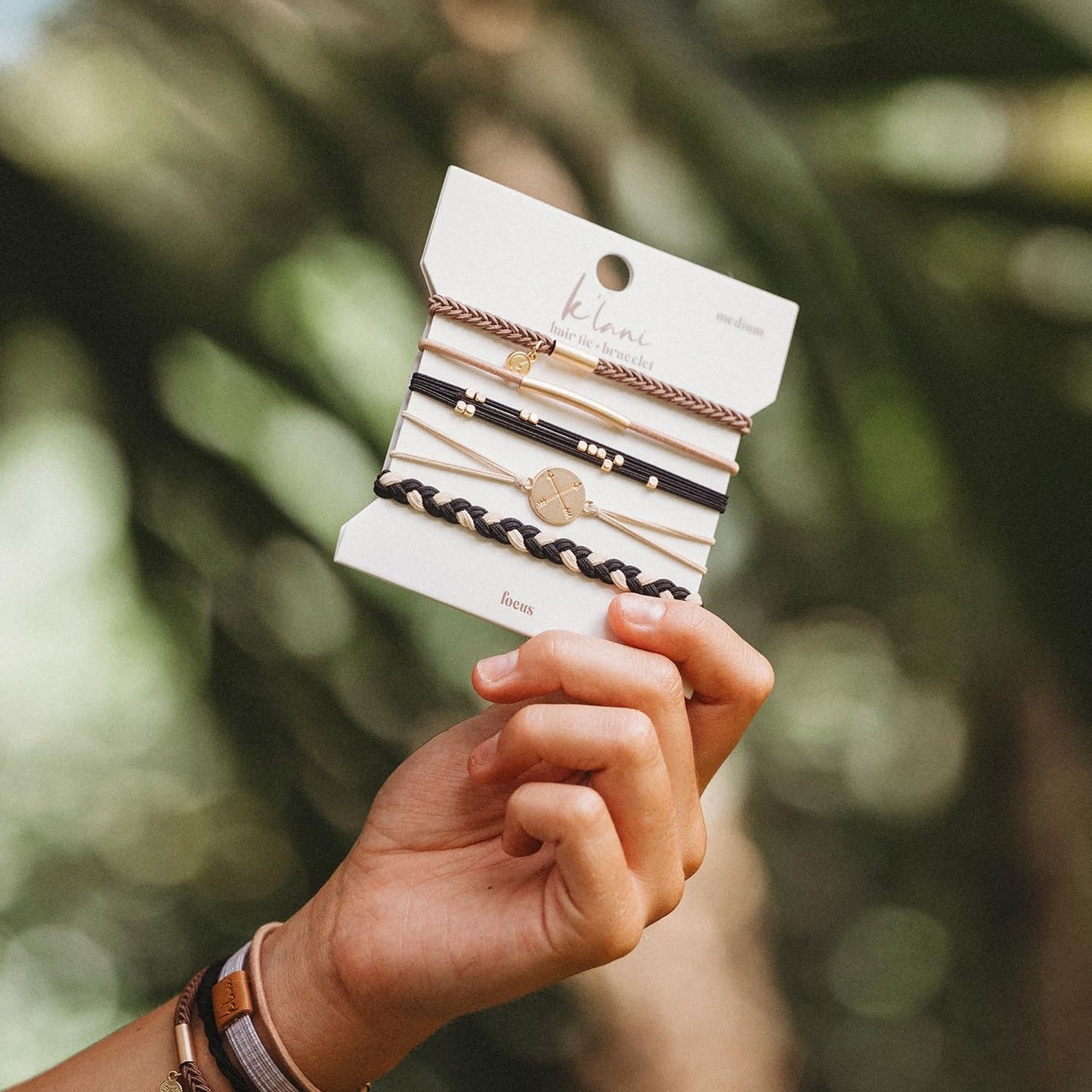 K'lani Hair Tie Bracelets for Women - Elastic Hair Bands That Double as Stylish Jewelry - Focus - Small