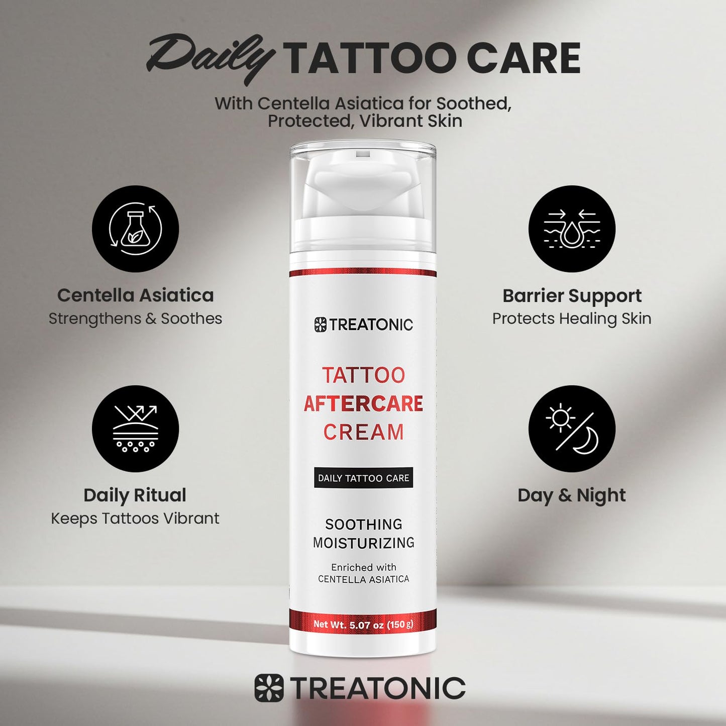 Tattoo Aftercare Cream for Soothing & Moisturizing: Healing & Soothing Aftercare Lotion for Microneedling, Microblading & Piercing - Tattoo Skin Care for New & Old Tattoos - 5 oz / 150ml