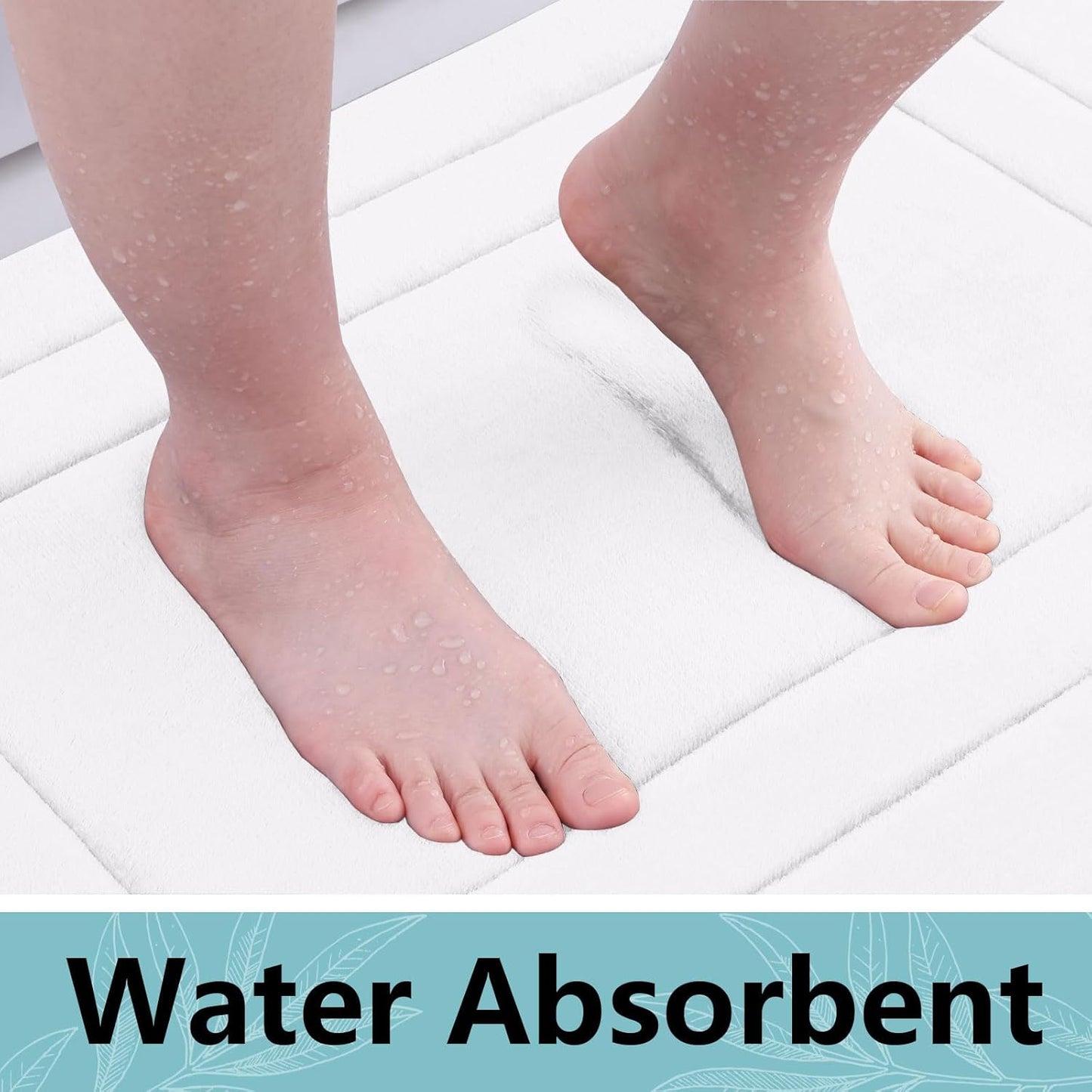 Arotive Memory Foam Bathroom Rug Mat 59x24, Ultra Soft and Absorbent Bath Mat, Machine Wash Dry, Comfortable Bath Rug Carpet for Bathroom Floor, Tub and Shower, White