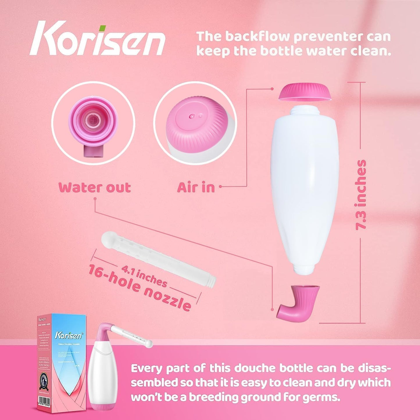 Multi-Functional Douche Bottle for Women,Reusable,Upside Down Peri Bottle for Postpartum Care,Travel Size Vaginal Douche,Cleansing for Mom After Birth