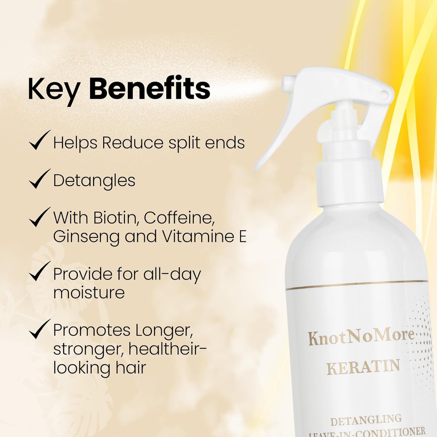 Daily Leave-in Detangler & Moisturizer for Dry, Tangle-Prone, Matted, Frizzy Hair | Adds Shine & Heat Protection with Vitamin B5 | Suitable for All Hair Types, Sulfate & Silicone-Free.