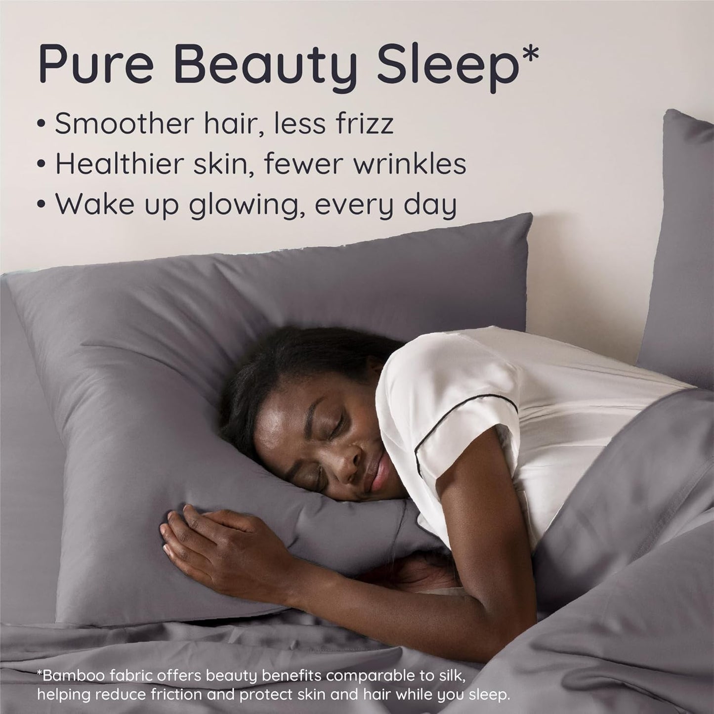 Bambaw 100% Viscose Derived from Bamboo Pillow Cases Queen Size Set of 2, Queen Cooling Pillow Cases with Envelope Closure, Breathable & Super Soft Pillow Cases, Anti Acne Pillow Cases (Dark Gray)