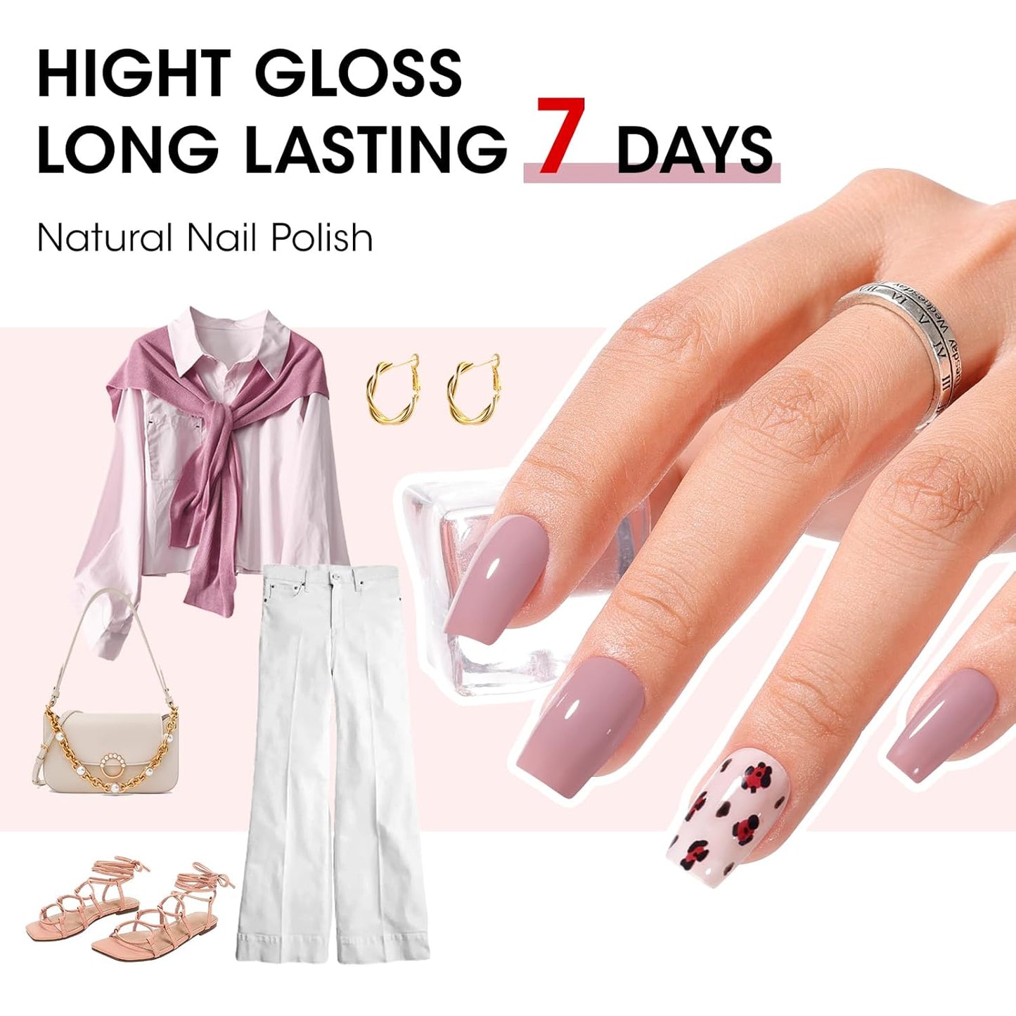 GELLEN Nail Polish Neutral Earth Tones, Nude Dusty Rose Fall Winter Air Dry Regular Nail Polish 6-color Set for Finger Toe Nails Home Salon All Seasons, Not UV Gel, Hema Free, Non Toxic, TPO Free