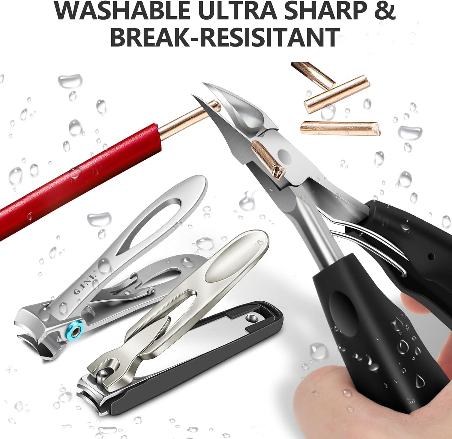 Toe Nail Clippers for Thick Nails - 5PCS Heavy Duty Toenail Clipper for Men, 37mm/16mm Wide Jaw Opening Nail Clippers