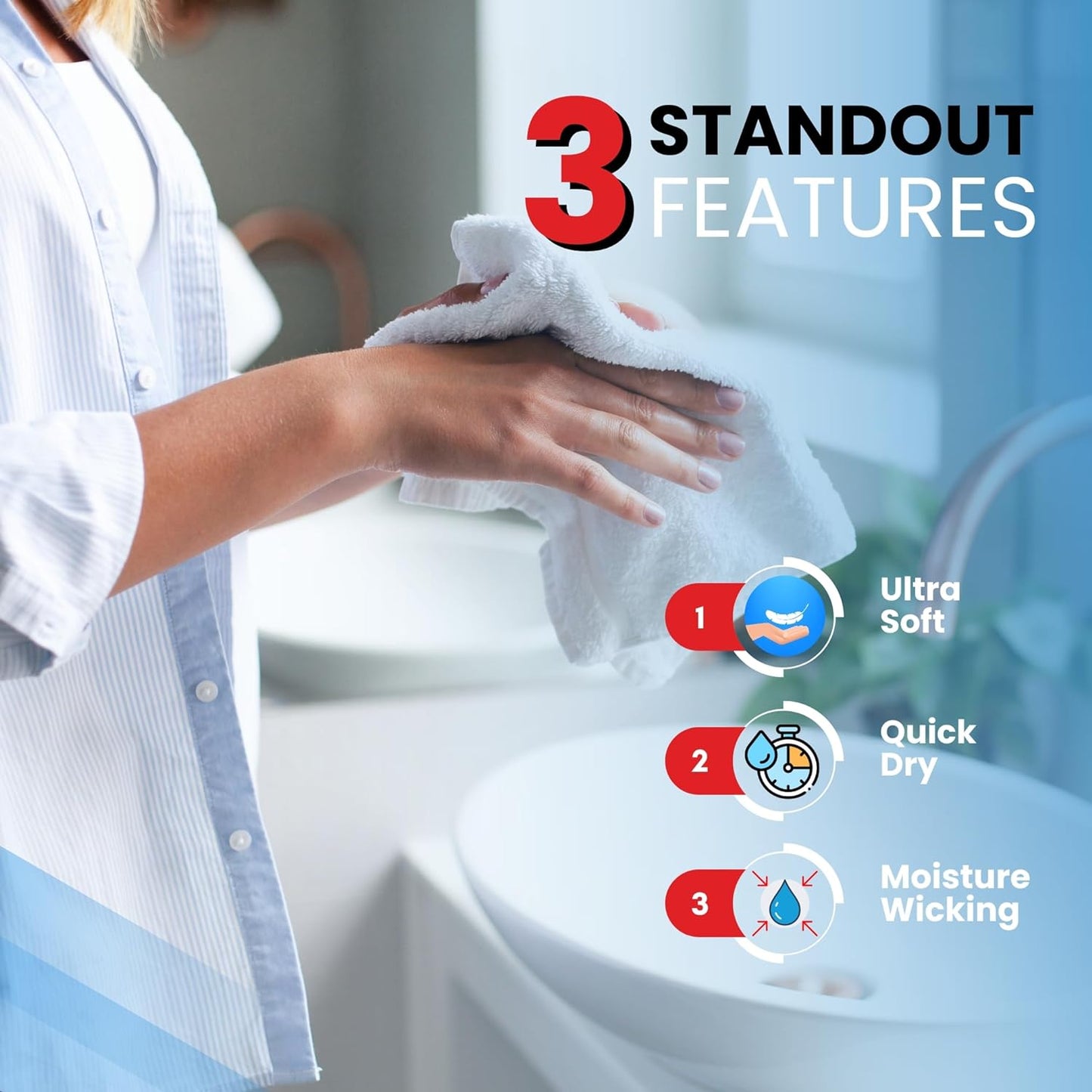 Infinitee Xclusives Luxury Wash Cloths for Showering [13x13] – 100% Cotton Washcloths [Pack of 12], Soft and Absorbent Face Towels for Bathroom Wash Clothes, Gym, and Spa (Vivid Green)