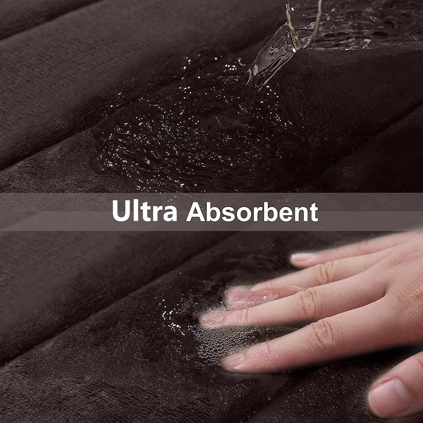 Buganda Memory Foam Bath Mat, 60" x 24", Ultra Soft and Non-Slip Bathroom Rugs, Water Absorbent and Machine Washable Bath Rug Runner for Bathroom, Shower, and Tub, Brown