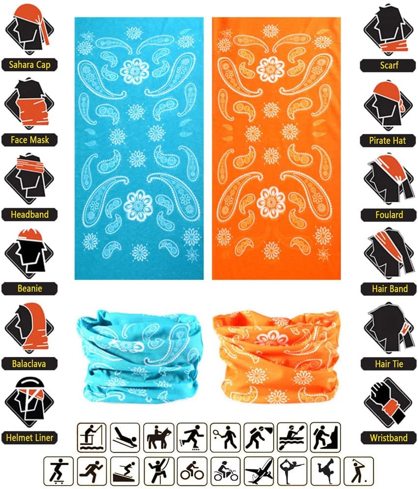 Headband Neck Gaiter Head Wrap Headwear Face Mask Magic Scarf Bandana for Men and Women