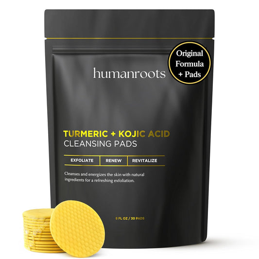 Turmeric Kojic Acid Cleansing Pads - Turmeric Face Scrub Pads with Vitamin C (30 pads), Kojic Acid and Turmeric Cleansing Pads for Exfoliation - Made With Vitamin B5