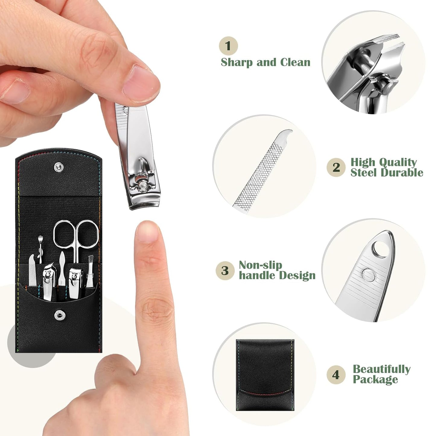 70 Set Manicure Set Bulk Professional Nail Care Kit Nail Clippers Kit Stainless Steel Pedicure Set with Travel Case Multicolor Portable Grooming Kits Gifts for Men Women (7 in 1,3x3.9'')