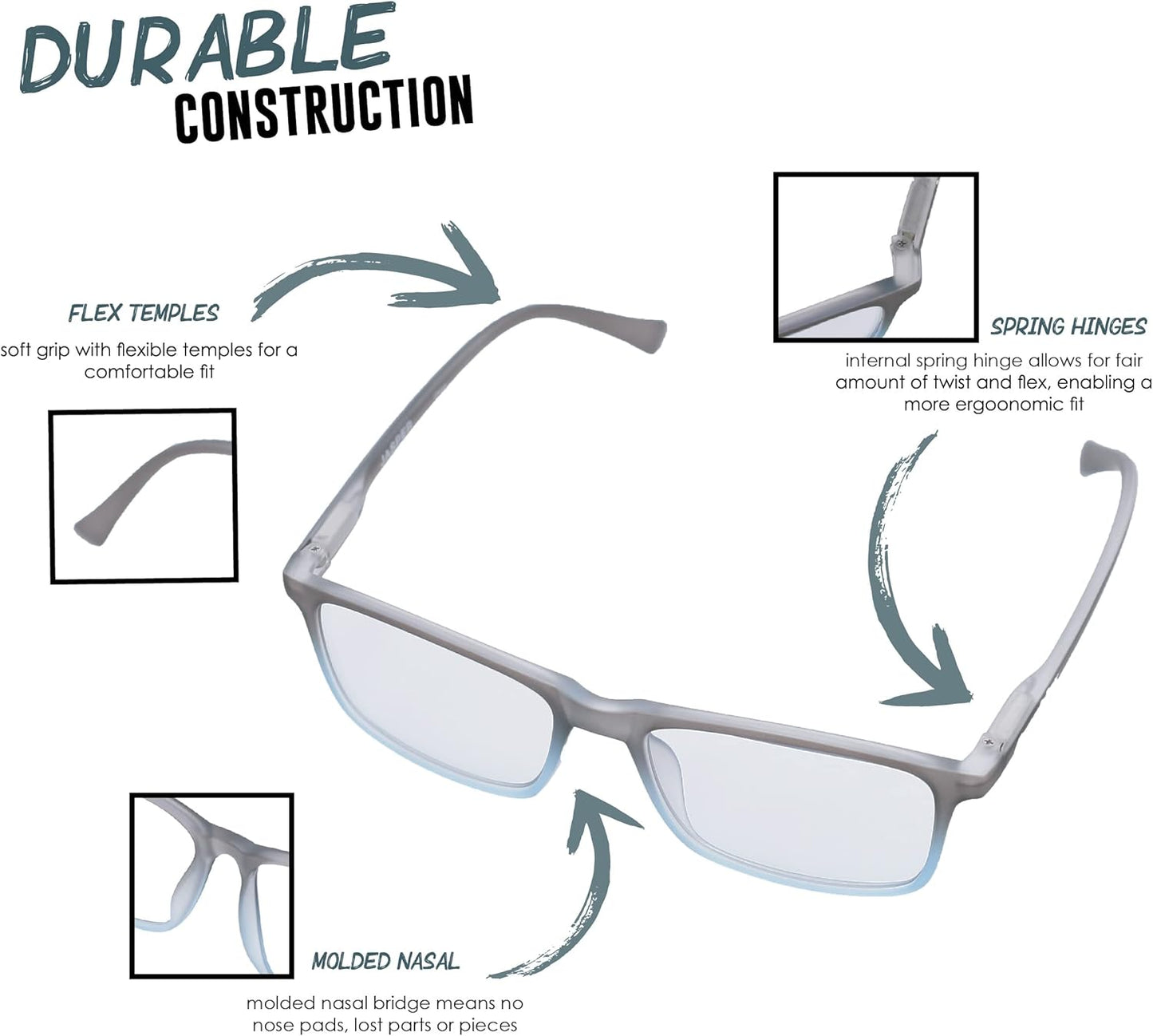 Croakies Palma Photochromic Progressive Eyewear | UV400 Sunglass for Outdoor | Bluelight Eyeglass for HEV Devices | Bundle