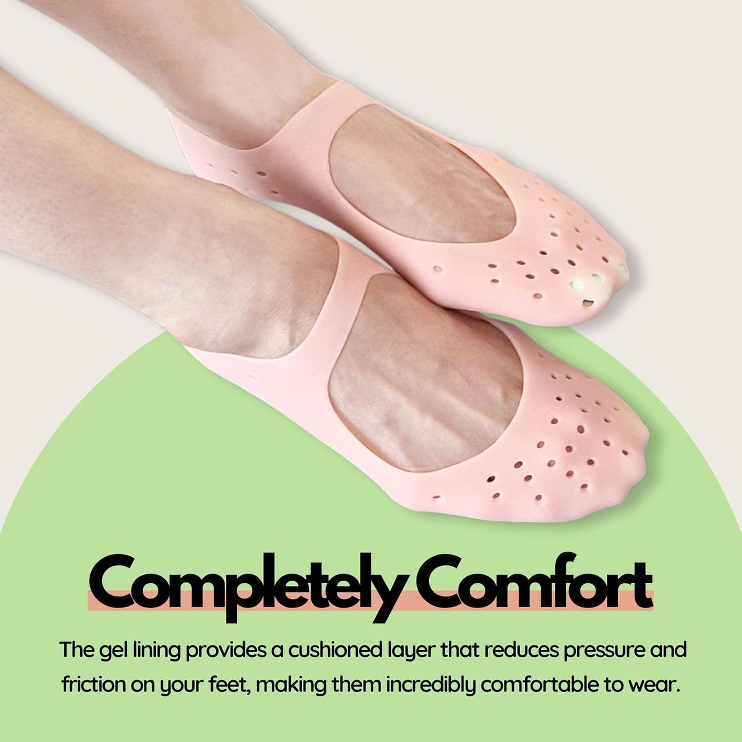 Moisturizing Gel Socks - Hydrating Spa Treatment for Soft, Smooth Feet, Ideal for Dry, Cracked Heels and Rough Skin (Medium, 1 Pair)