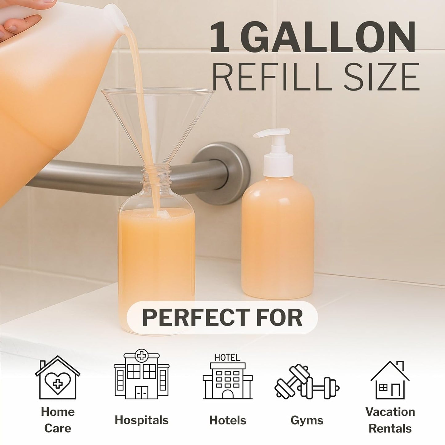 McKesson Body Wash and Shampoo [4 Count] - 1  Gallon Bulk Refill Full Body Wash with Aloe, Apricot Scent - Sensitive Skin & Hair 2‑in‑1