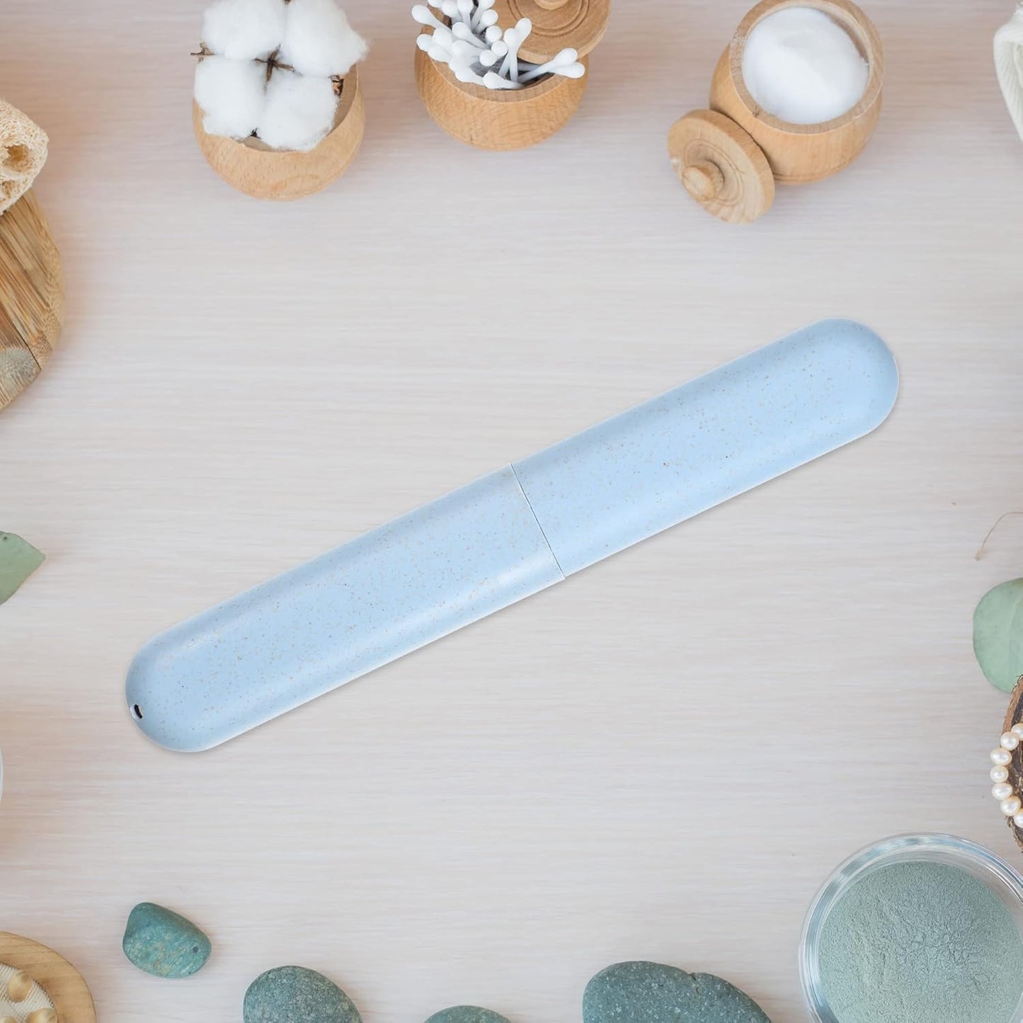 VOCOSTE 2pcs, Traveling Toothbrush Holders Case, PP Toothbrush Case for Travel Business, Blue, 8.07''x1.22''x0.83''