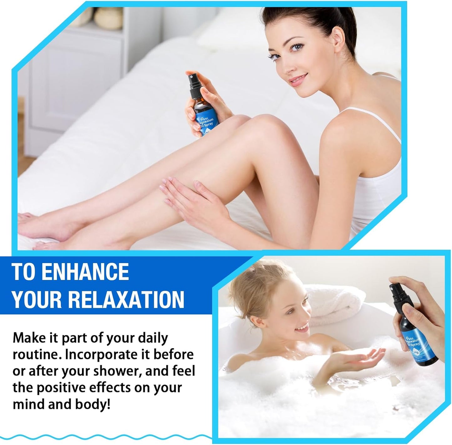 Generic Magnesium Oil Spray, Pure Magnesium Oil Spray for Feet, Nourish Skin and Promote Sleep, Topical Magnesium Oil 2 Fl.Oz