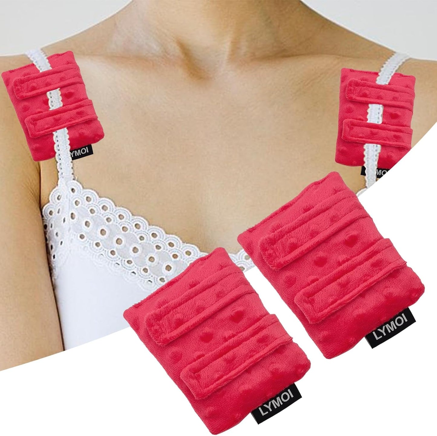2 Pack Pacemaker Pillow for Bra, Chemo Port Pillow for Chemo Patients, Chemo Port Bra Cushion, Pacemaker Protector, Post Surgery Bra Strap Pads Heart Surgery Recovery Gift (Red)
