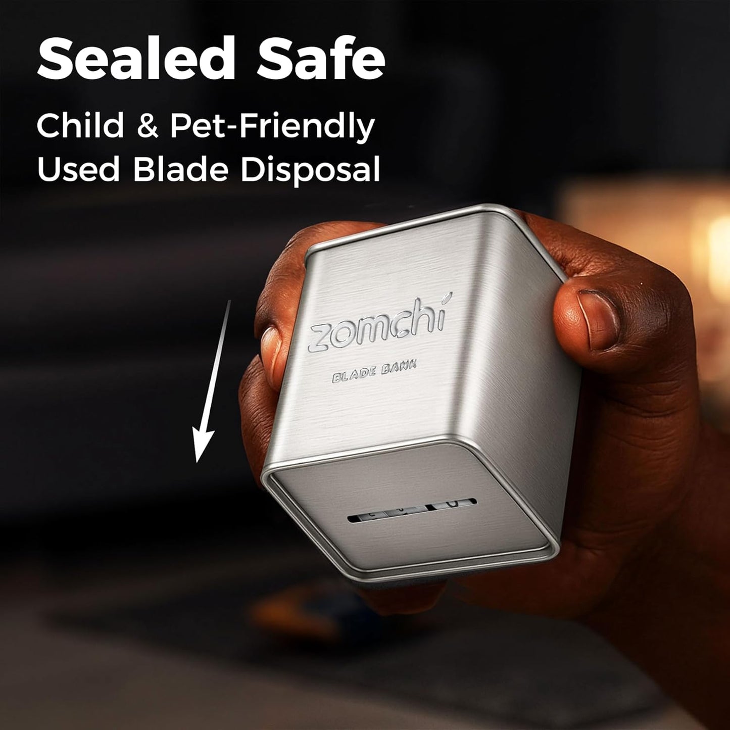 ZOMCHI Blade Disposal Container for Safety Razor Blade Storagement,Razor Blade Disposal Container (Silver)