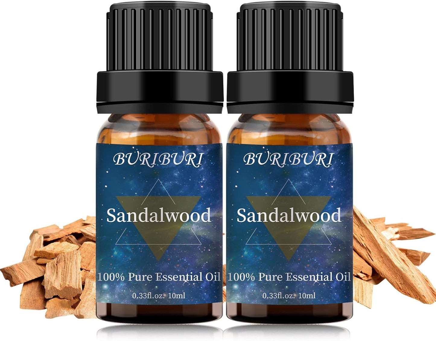 Sandalwood Essential Oil 2Pack for Massage, Diffuser, Humidifier - 100% Pure Sandalwood Oil 10ml