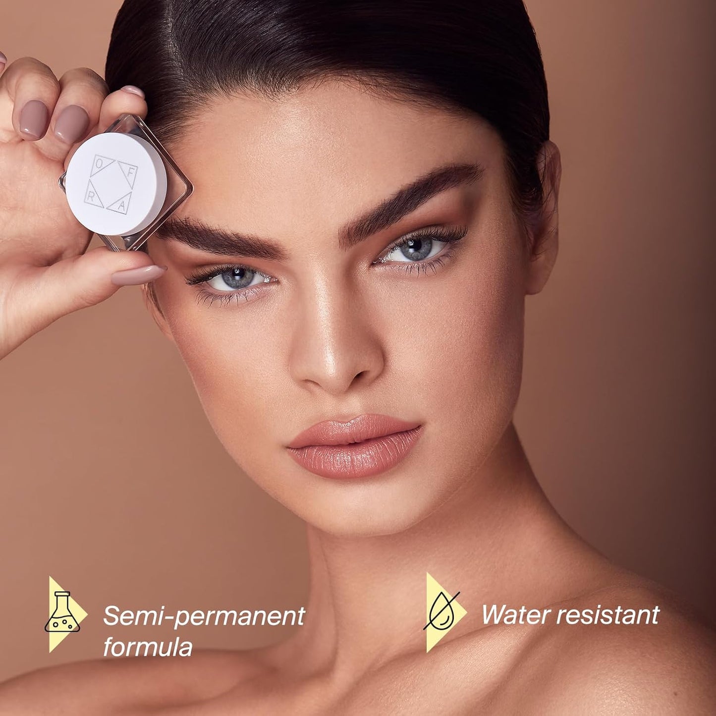 Ofra Eyebrow Gel - Dark Brown - Semi-Permanent Brow Gel, and Waterproof Eyebrow Filler - 5g