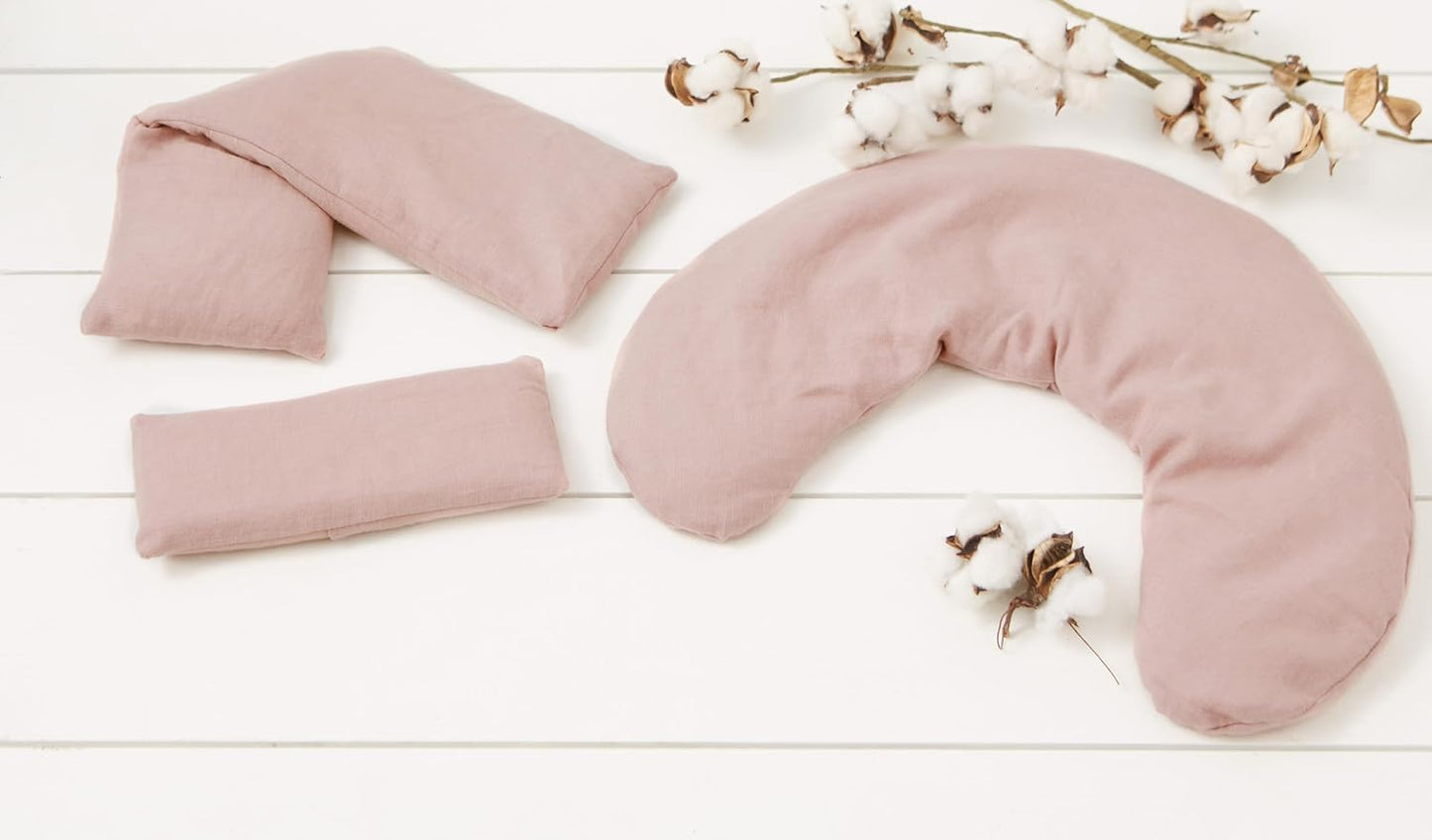 Bucky Linen Hot & Cold Body Wrap, Natural Buckwheat Filling, Pink, 16x5-inch