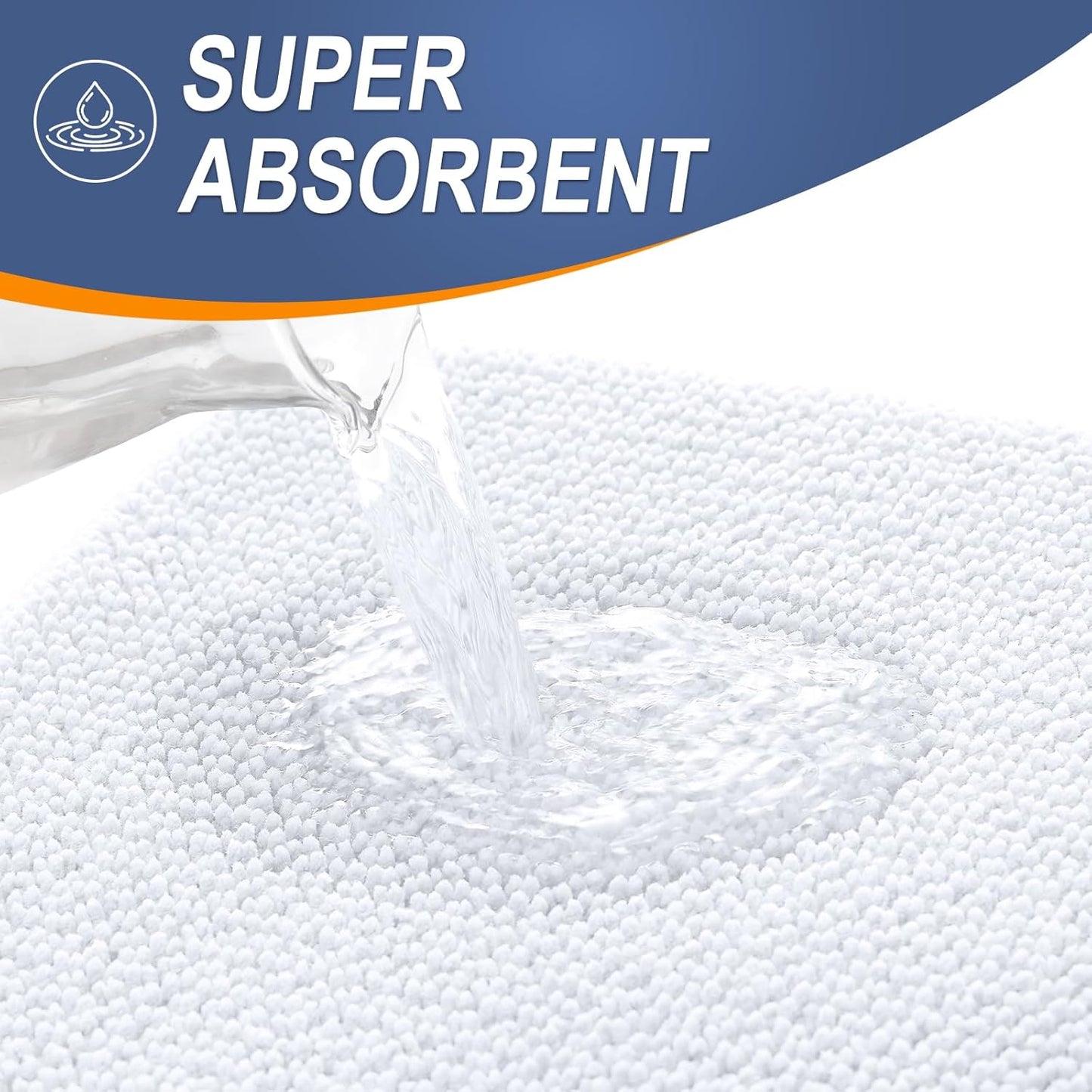 OLANLY Thick Memory Foam Bath Mat Rug 44x24, Extra Soft Absorbent Bathroom Rug, Quick Dry Bath Mats, Non-Slip, Machine Washable Carpet for Bathroom, Tub and Shower, Home Decor Accessories, White