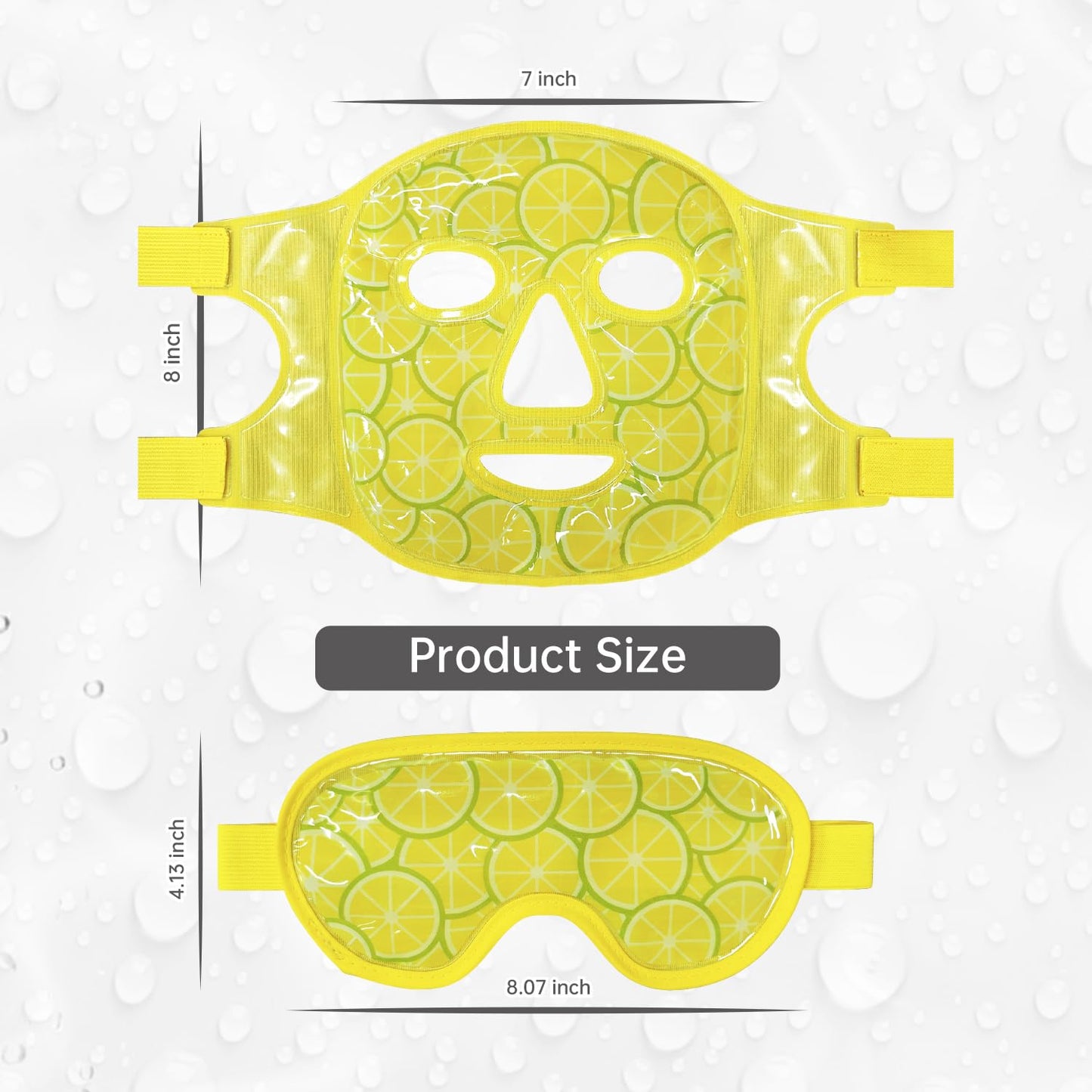 ZNÖCUETÖD Face Eye Mask Ice Pack for Reducing Puffiness, Bags Under Eyes, Puffy Dark Circles, Migraine,Hot/Cold Pack with Soft Plush Backing (Lemon Yellow)