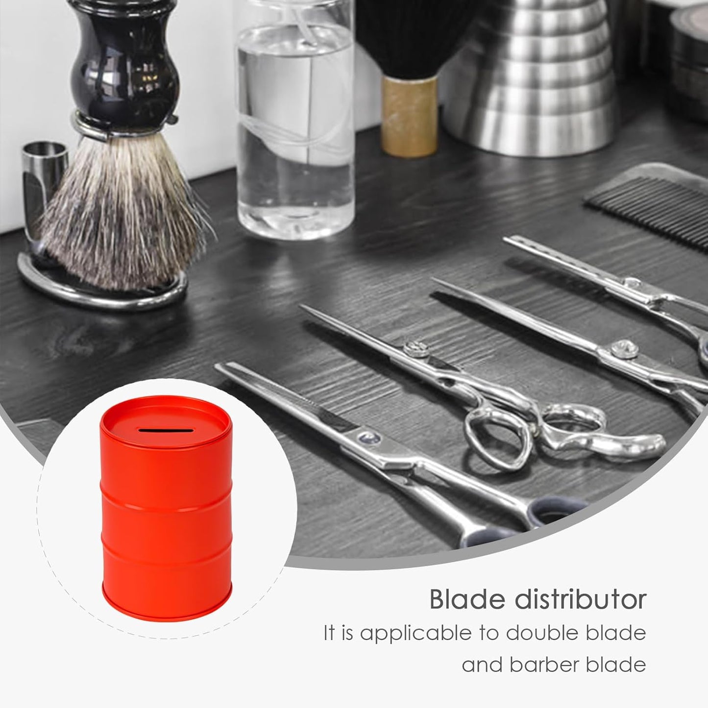 Linkidea Safety Razor Blade Disposal Container Box, Metal Razor Disposal Case Safe Bank for Storing Used Wasted Blades (Red)