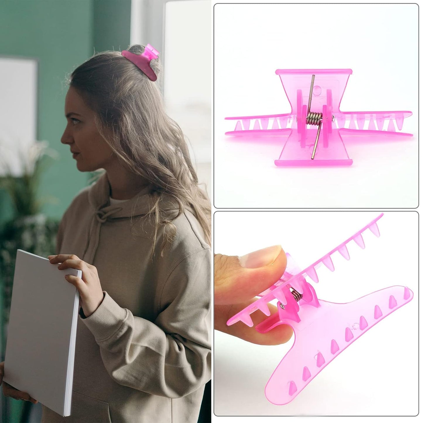 Ondder Hair Clips for Styling - Butterfly Clamps, Claw Clips, Pro Salon Hair Accessories for Women and Girls for Cutting, Coloring, and Hair Styling