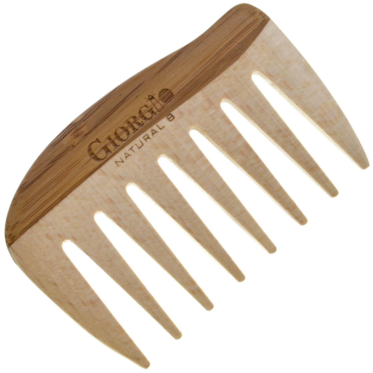 Giorgio GIONAT8 Small Natural Wooden Comb Detangler Wide Tooth Comb for Curly Hair, Bamboo and Beechwood Combs for Thick Hairs, Vegan Wooden Combs Perfect for Use with Long Thick Hair