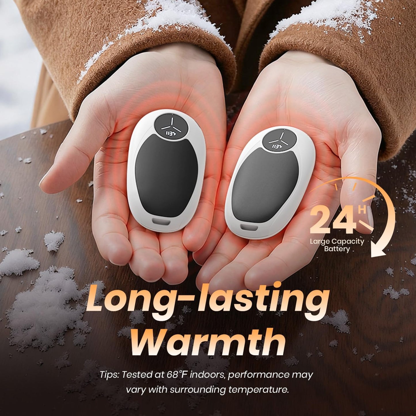 Hand Warmers Rechargeable 2 Pack Electric Hand Warmer Magnetic, Ultrathin Portable Handwarmers Gifts for Men Women Christmas Hiking Golf Hunting Accessories (Black)