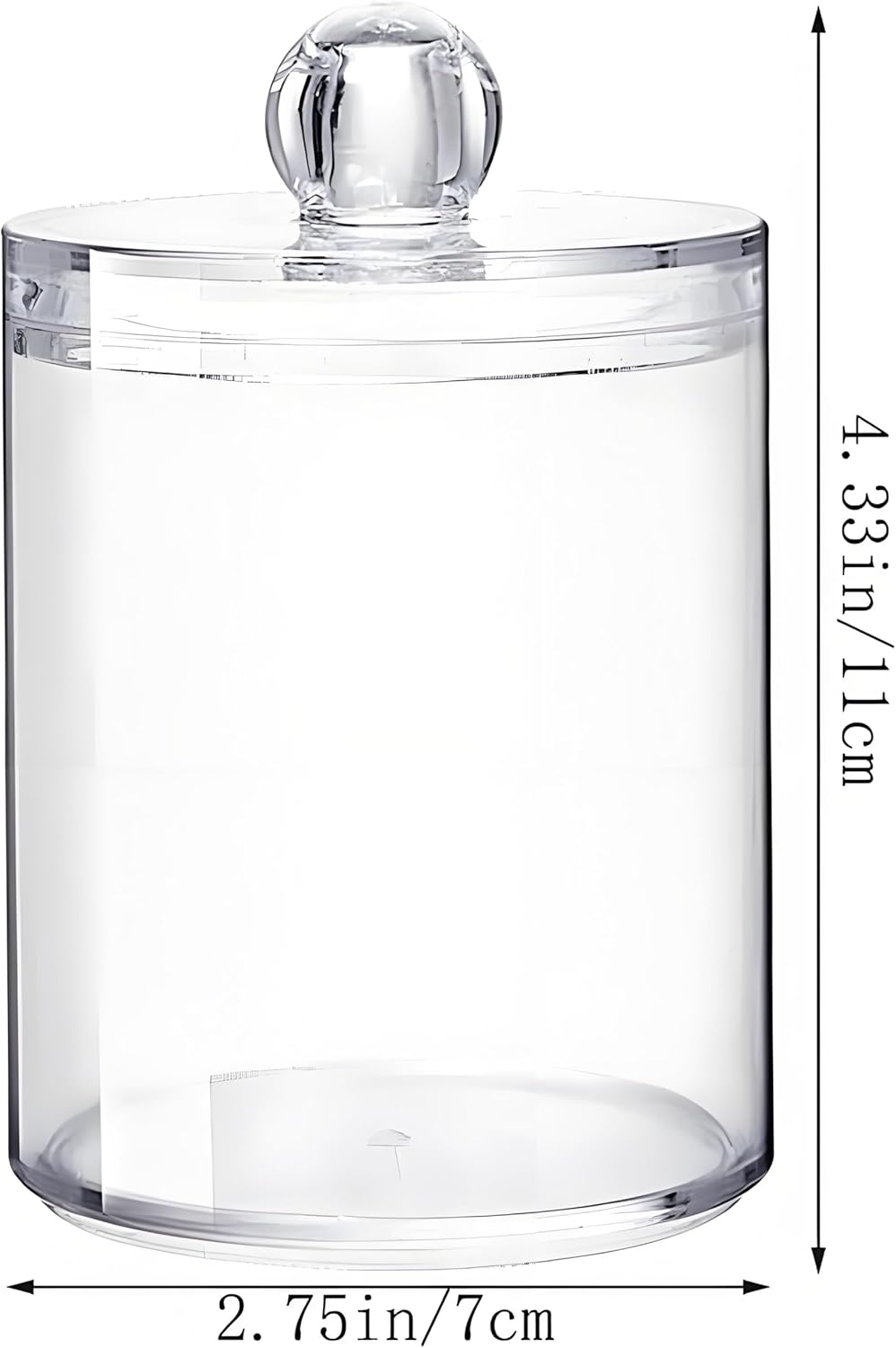 AXX Qtip Dispenser Apothecary Jars Bathroom - Qtip Holder Storage Canister Clear Plastic Jar for Cotton Ball,Cotton Swab,Q-Tips