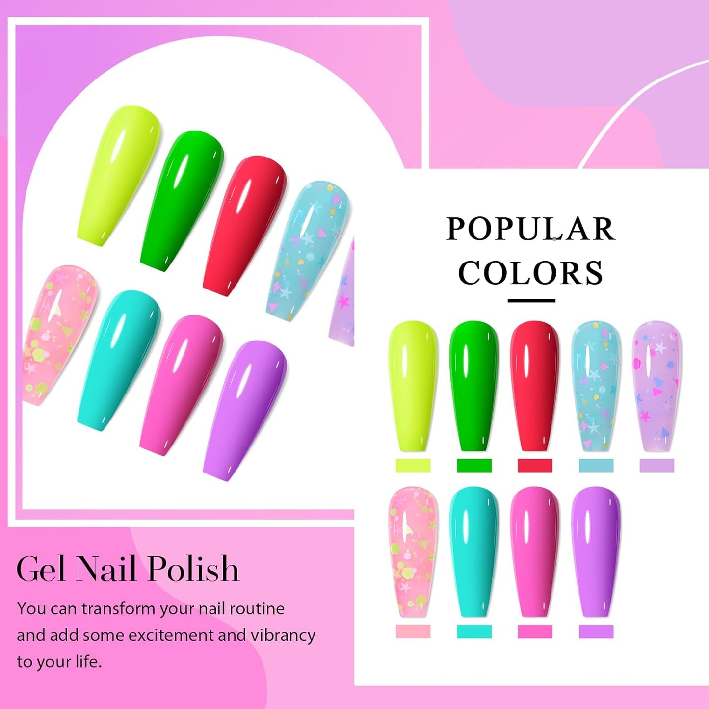 MEET ACROSS 9 Colors Gel Nail Polish + 3PCS Function Gel Nail Polish Kit,Fashion Nail Art Set Design Gifts for Women Manicure Salon (SET17, 12pcs)