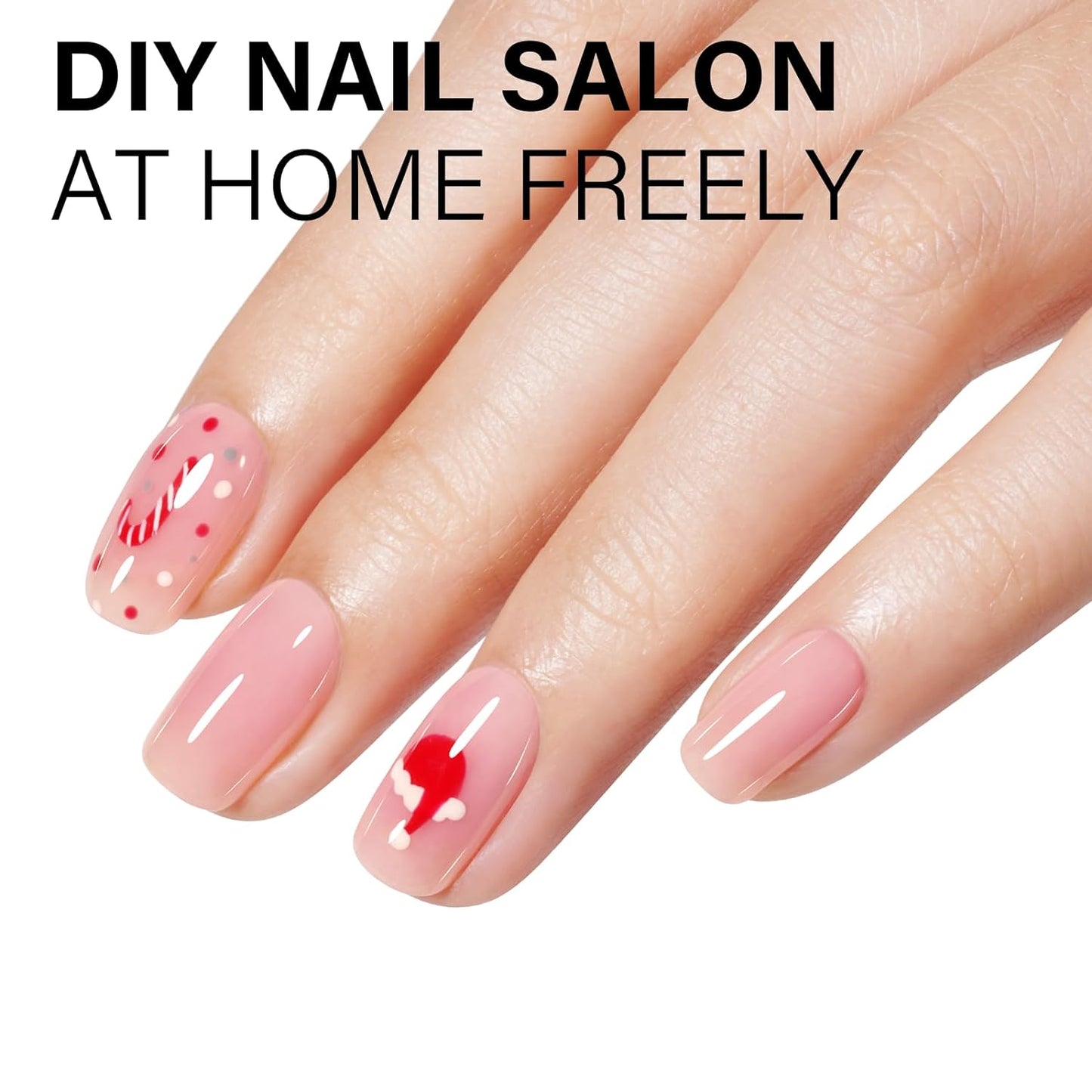 AILLSA Gel Nail Polish Nude Pink Gel Polish Sheer Neutral Color Jelly Gels Nail Polish Natural Translucent Soak Off U V Nails for Nail Art French Manicure at Home 0.51 Fl Oz /GB49